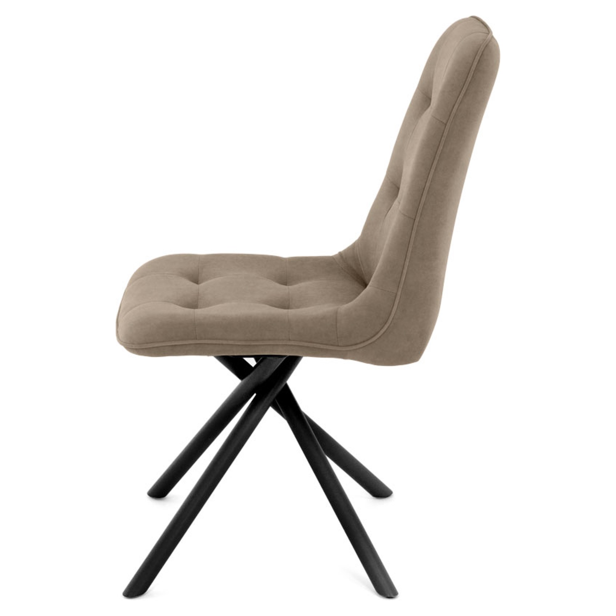 Стул кухонный с черными ножками мягкий из велюра (арт 35340) - Фото 1