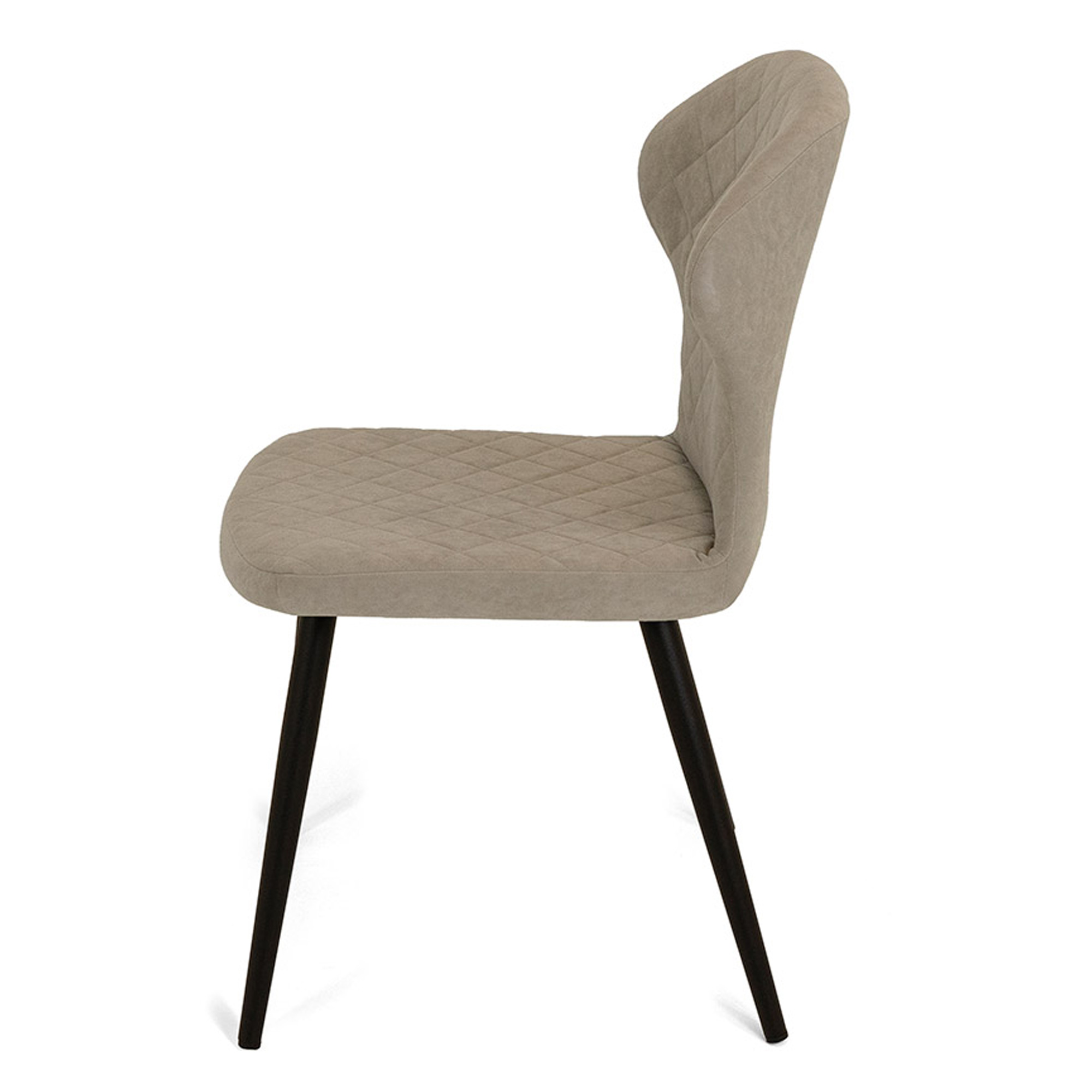 Стул на металлическом каркасе бежевый с обивкой из велюра (арт 19304) - Фото 1