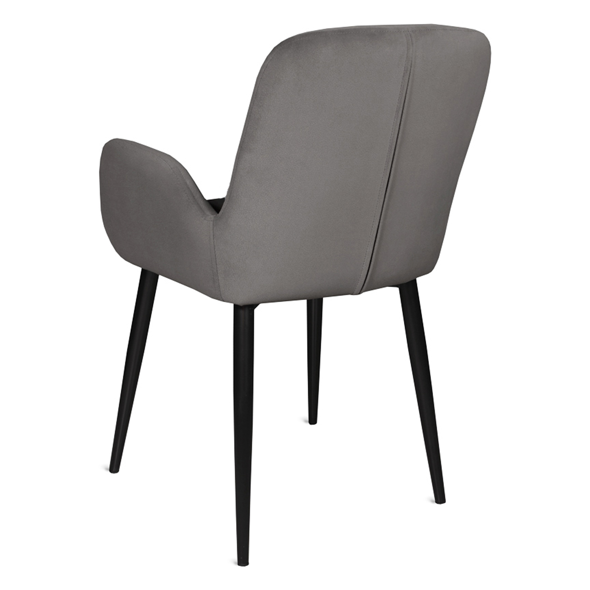 Стул-кресло на каркасе из металла серый из велюра (арт 33163) - Фото 1