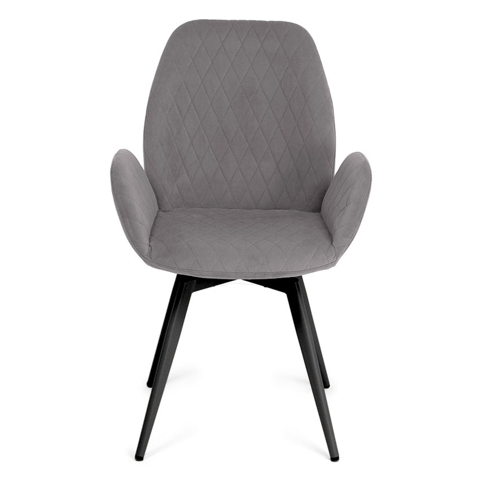 Стул с черными ножками мягкий из велюра (арт 33580) - Фото 1