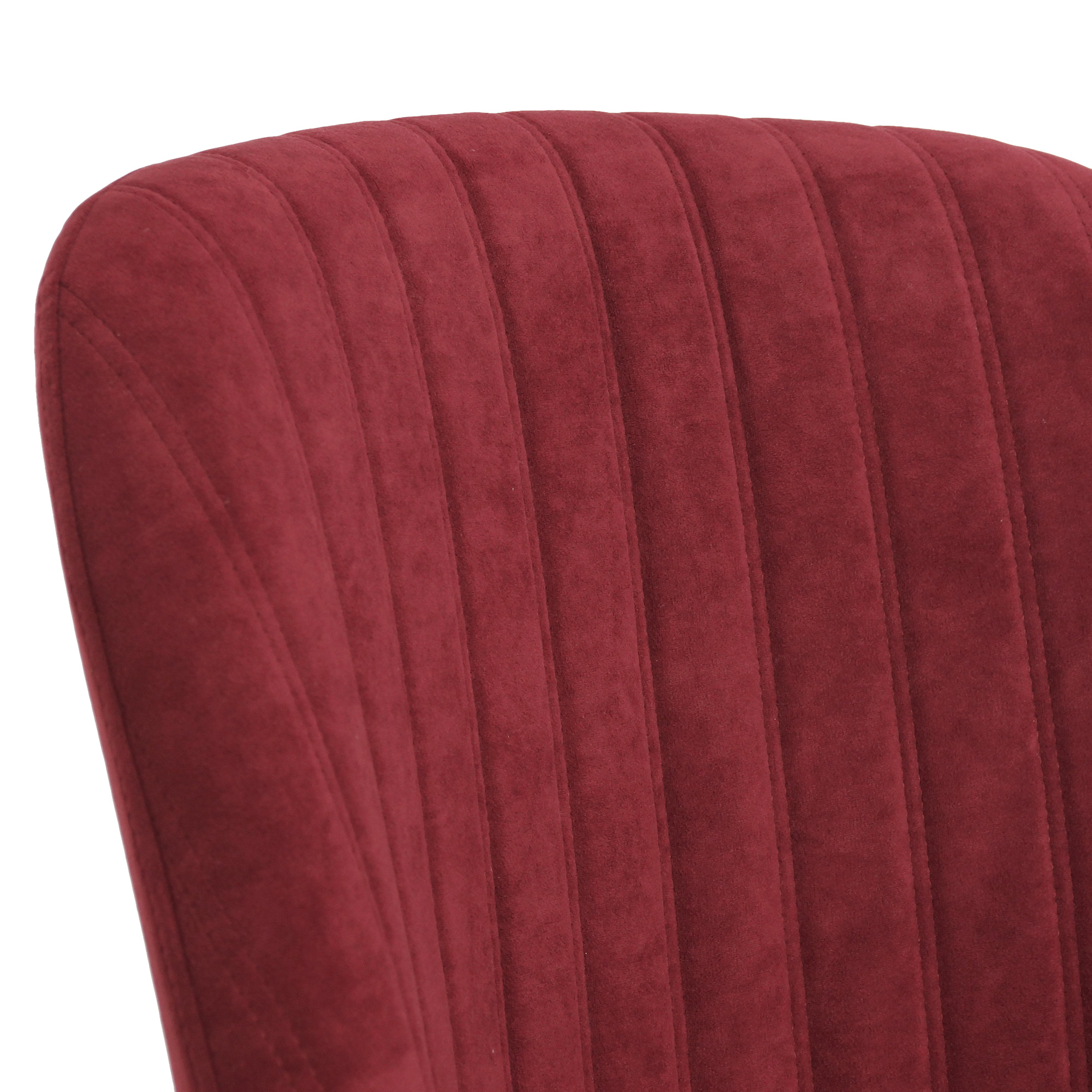 Стул с белыми ножками красный с обивкой из велюра (арт 24673) - Фото 1