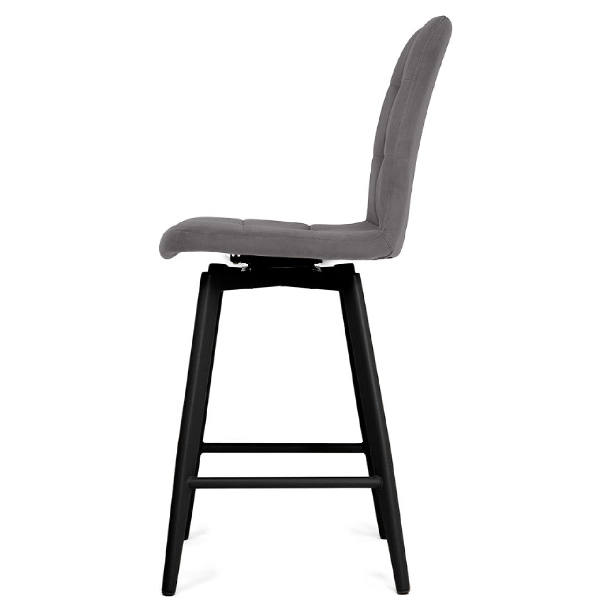 Стул полубарный серый велюровый современный (арт 35366) - Фото 1