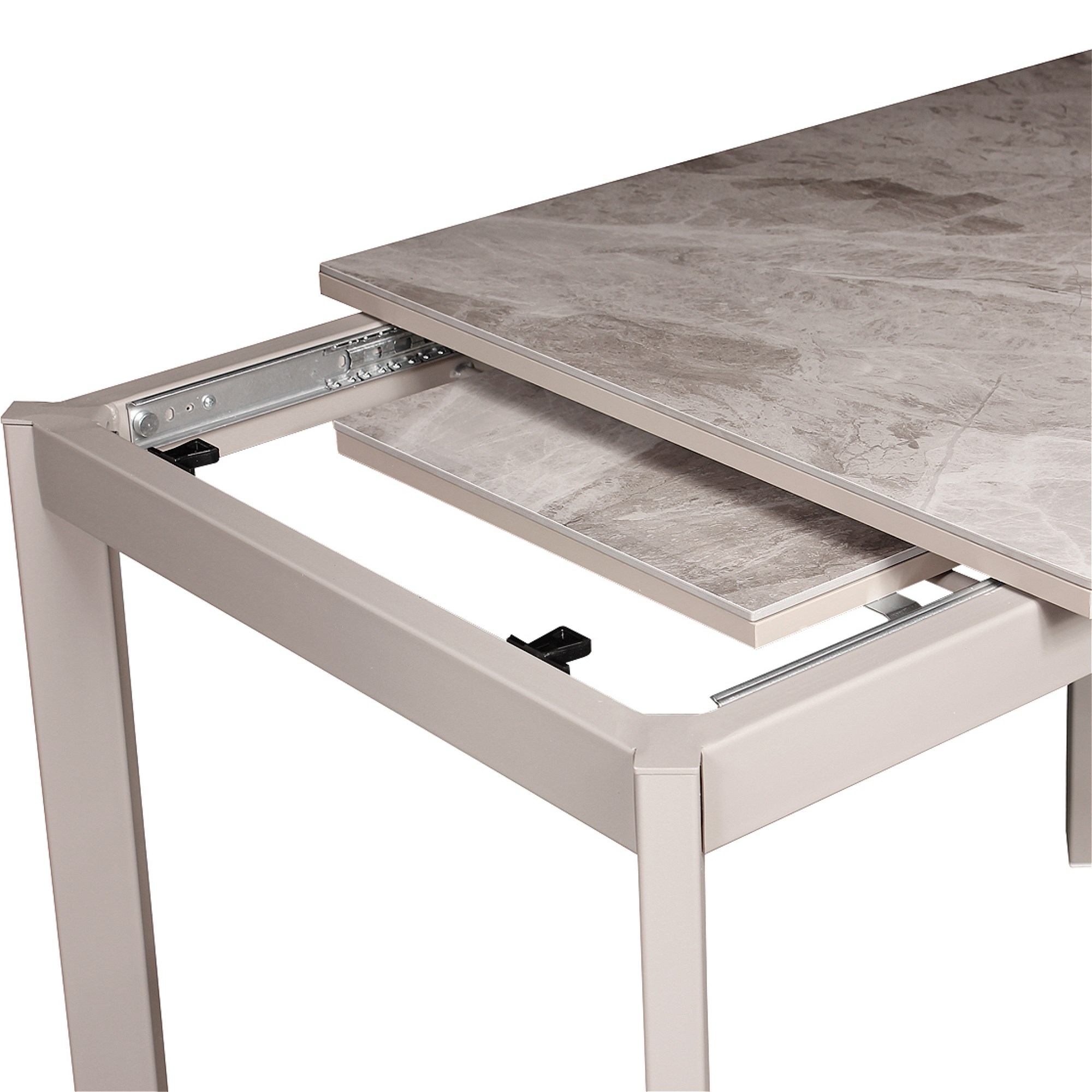 Стол раздвижной с керамической столешницей слоновая кость (арт 35009) - Фото 1