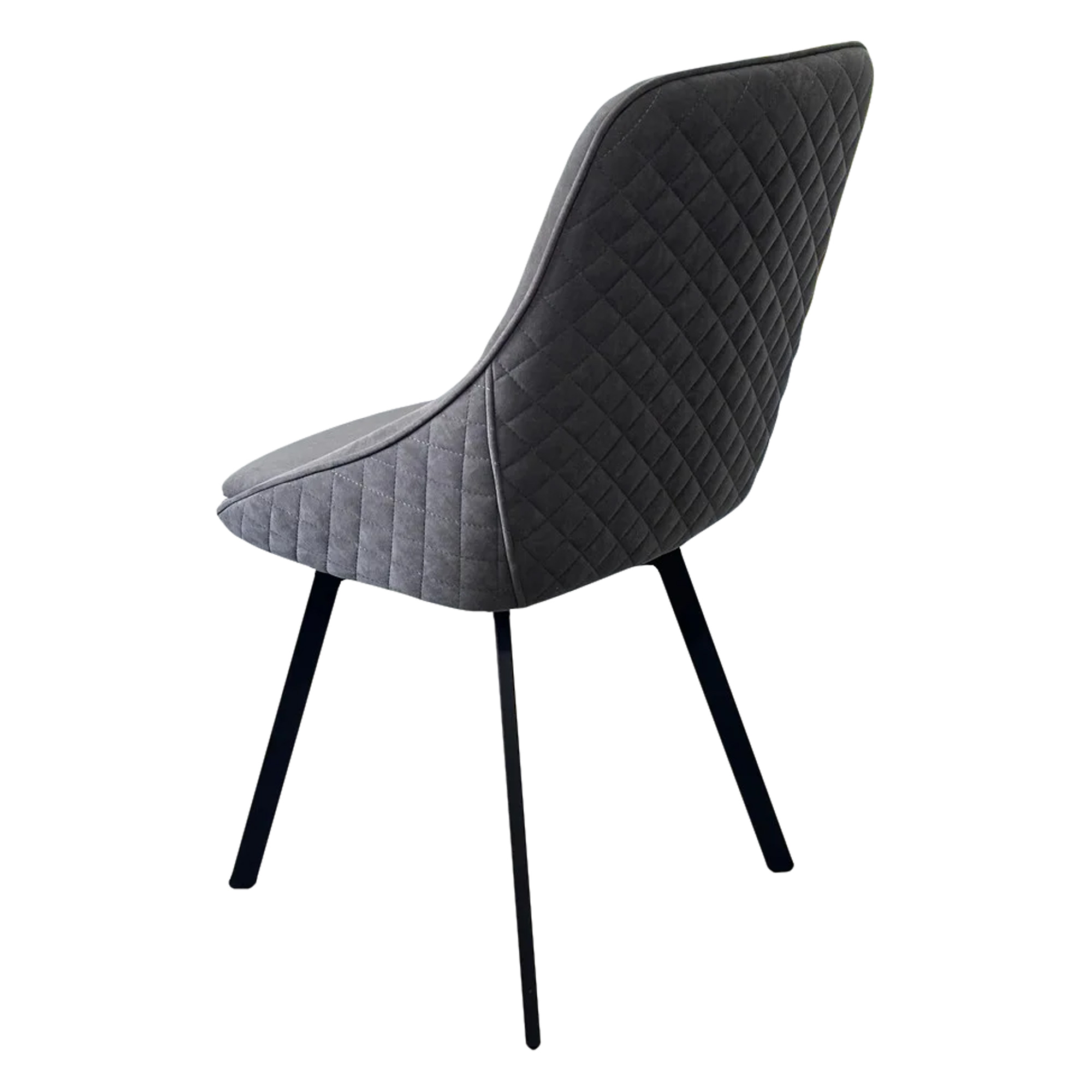 Стул на металлокаркасе мягкий серый из велюра (арт 30755) - Фото 1