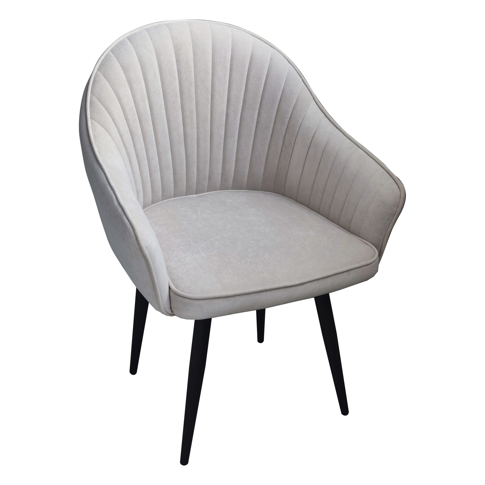 Стул-кресло на металлокаркасе с подлокотниками бежевый (арт 31762) - Фото 1