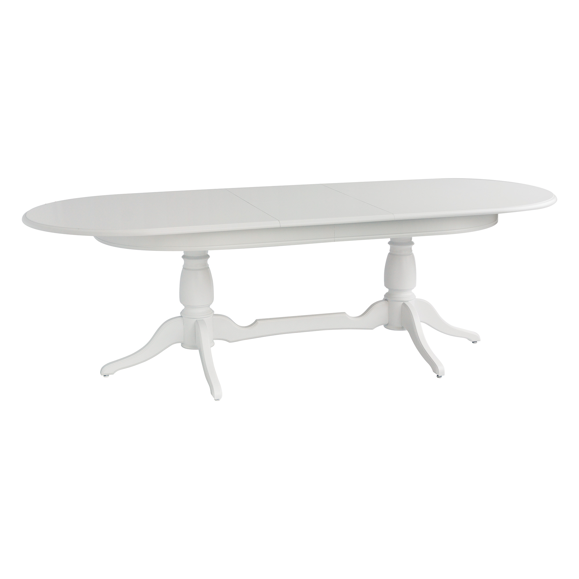 Стол раздвижной овальный деревянный белый классический (арт 7017) - Фото 1