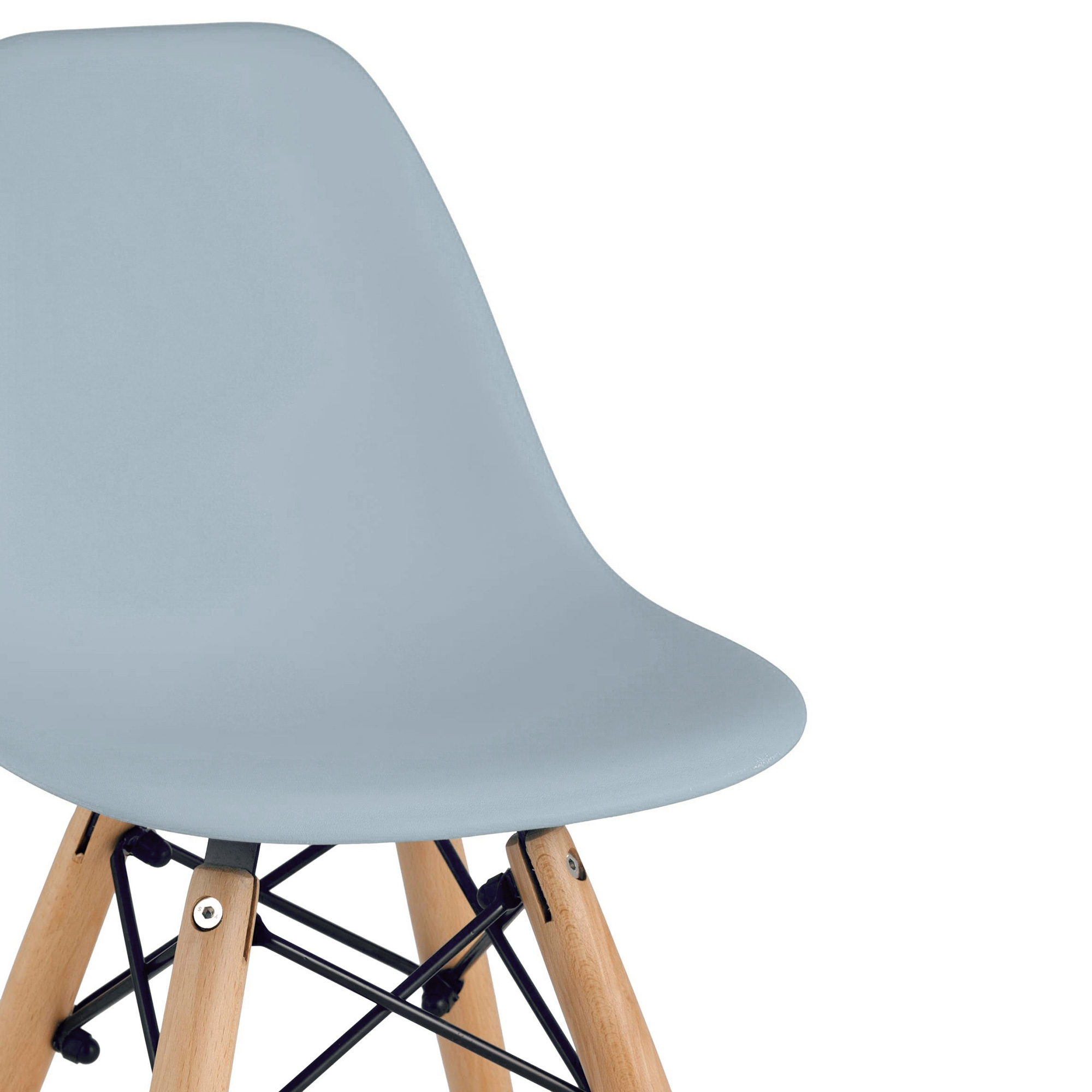 Стул деревянный серый пластиковый eames (арт 29400) - Фото 1