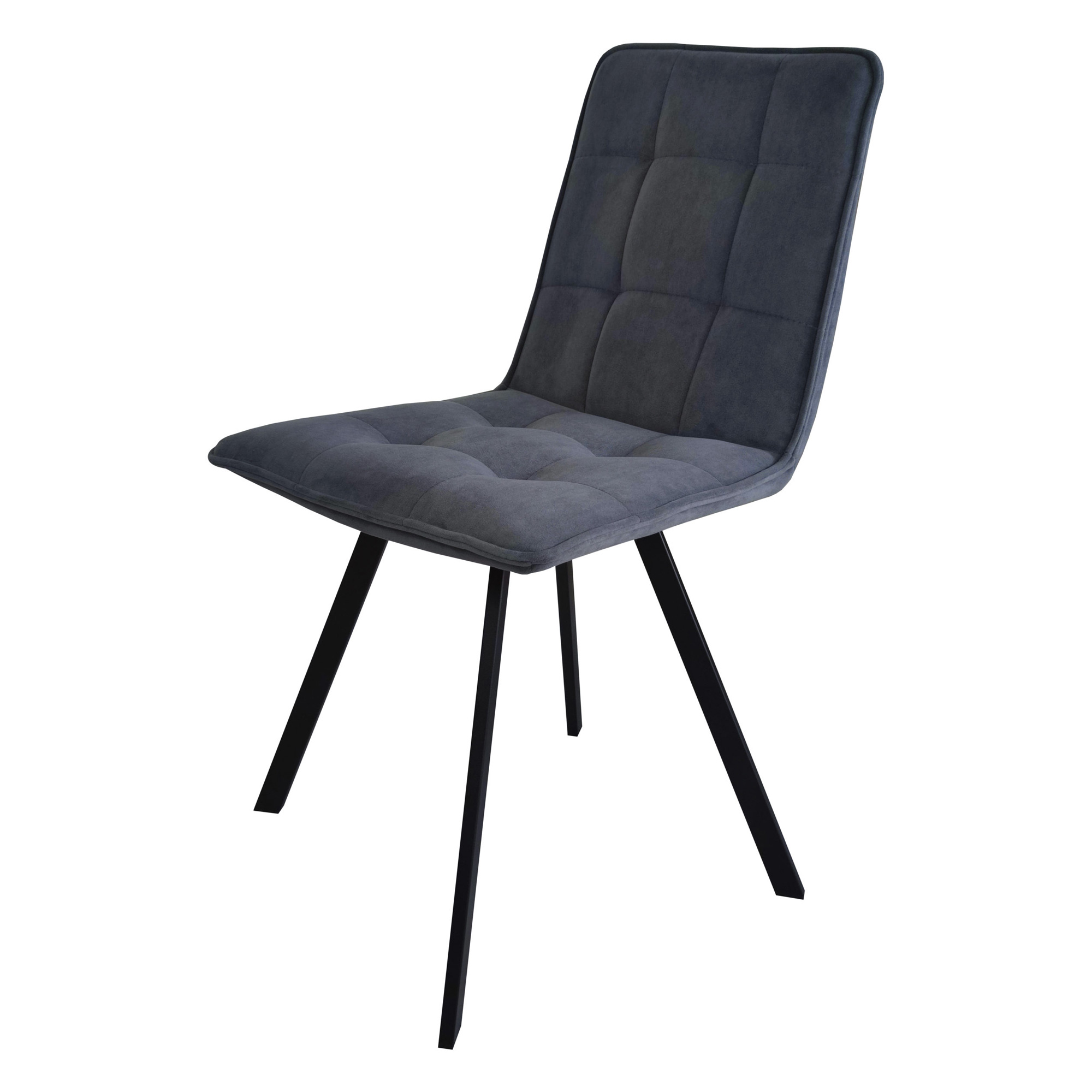 Стул на металлическом каркасе мягкий серый (арт 24941) - Фото 1