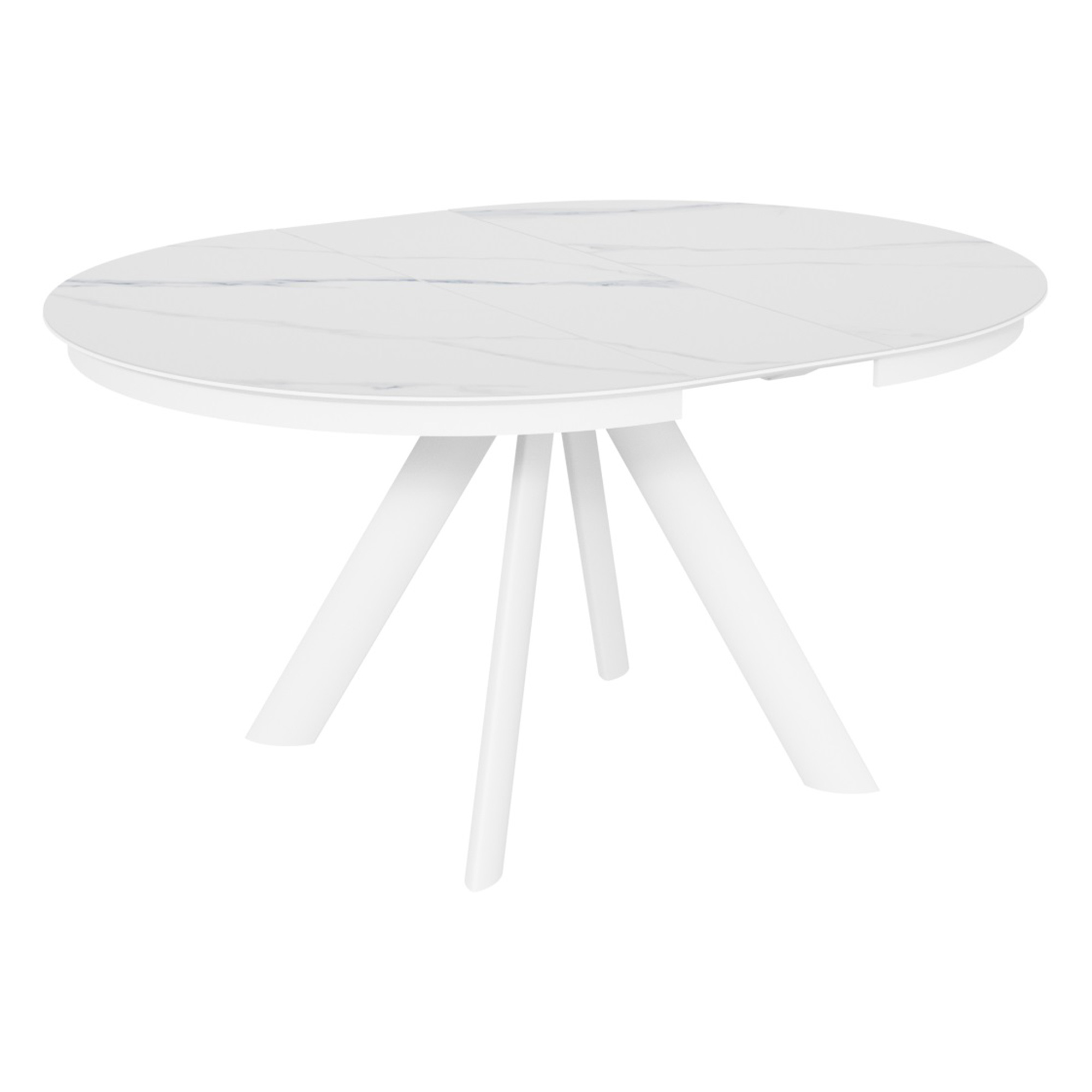 Стол обеденный раскладной керамический белый (арт 32715) - Фото 1