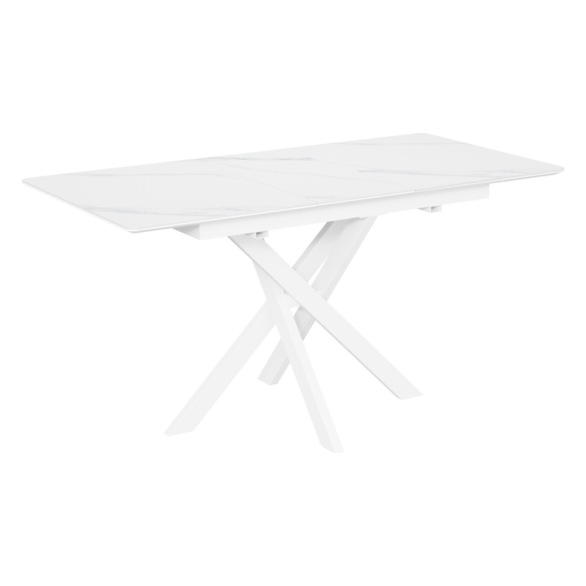 Стол кухонный раскладной с керамической столешницей под мрамор (арт 34392) - Фото 1