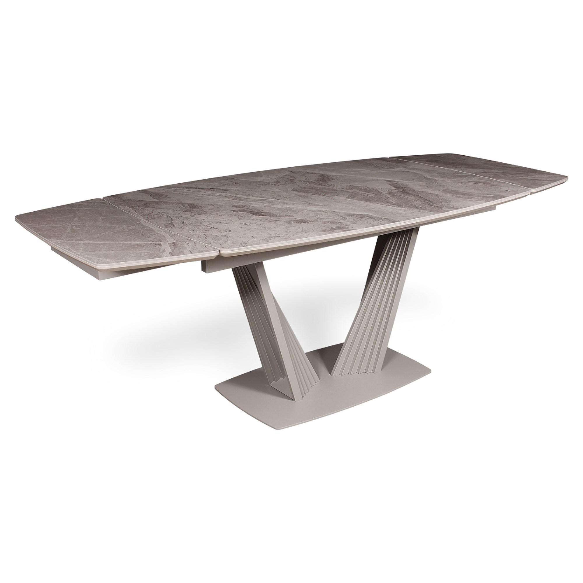 Стол для кухни раскладной овальный керамический на одной ножке (арт 35472) - Фото 1