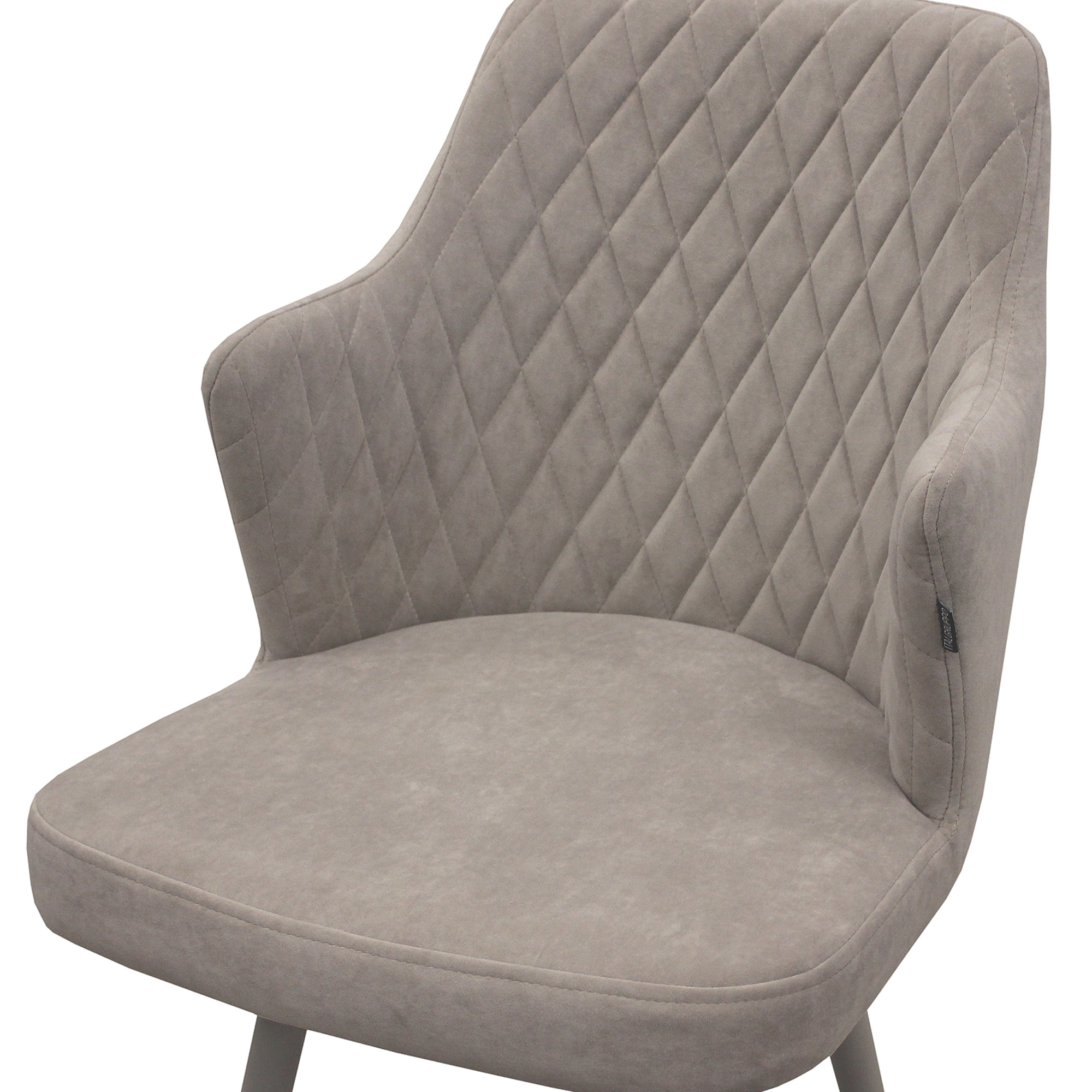 Стул на металлокаркасе с мягким сидением бежевый из бархата (арт 31706) - Фото 1