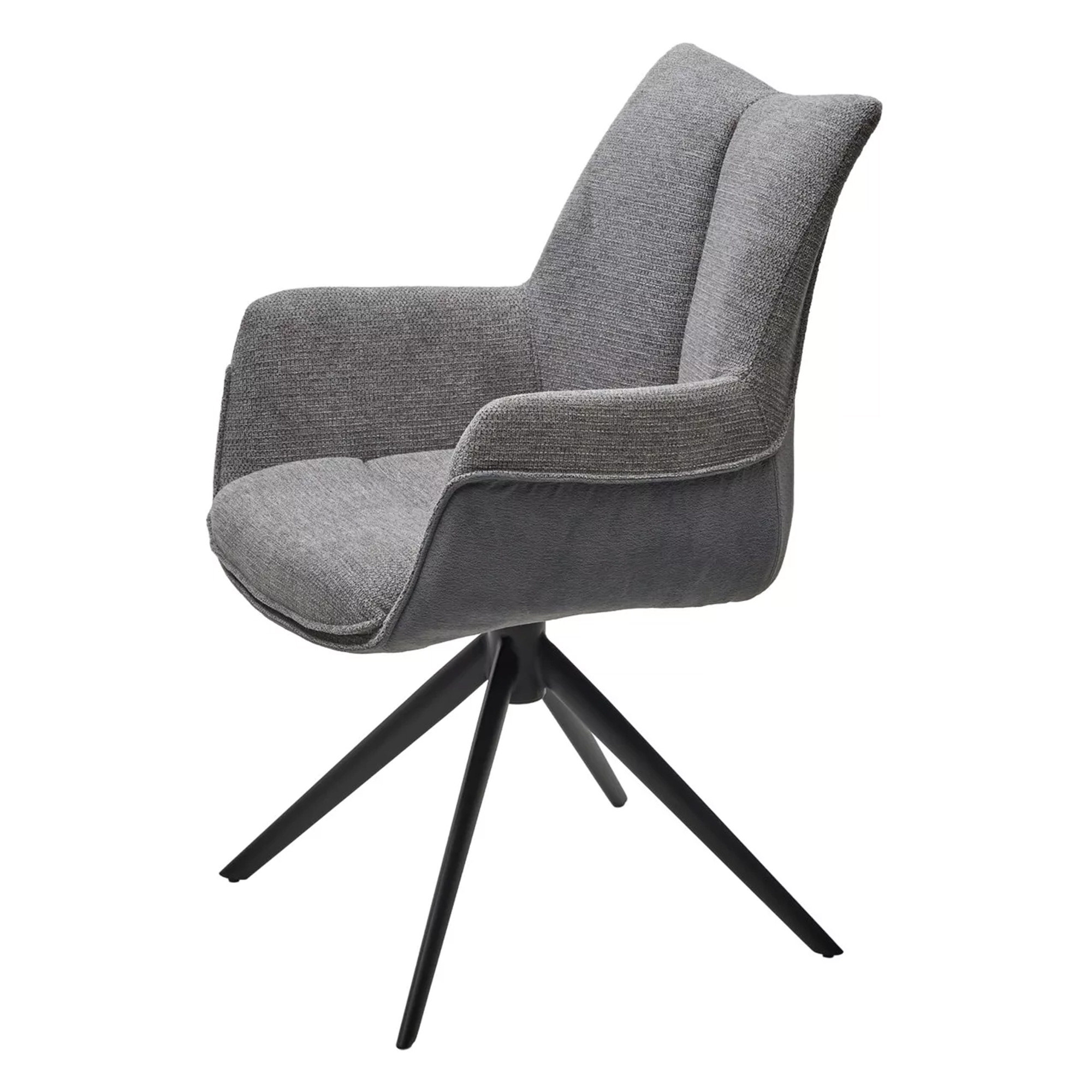 Стул-кресло на металлокаркасе мягкий с подлокотниками серый (арт 33928) - Фото 1