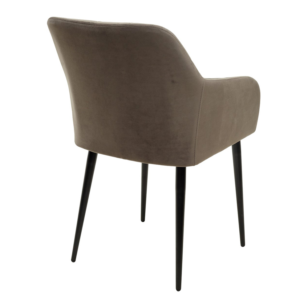 Стул-кресло с мягким сидением с подлокотниками серый велюровый (арт 11346) - Фото 1