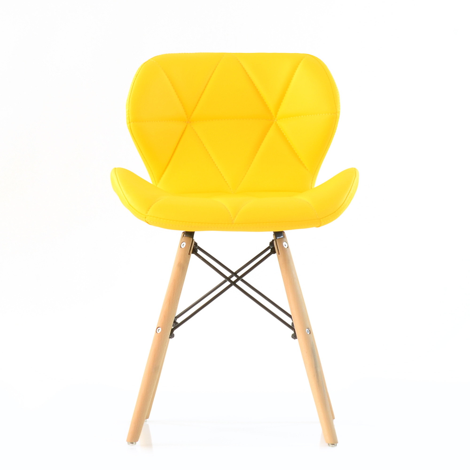 Стул кухонный дизайнерский с мягким сидением желтый eames style (арт 6637) - Фото 1