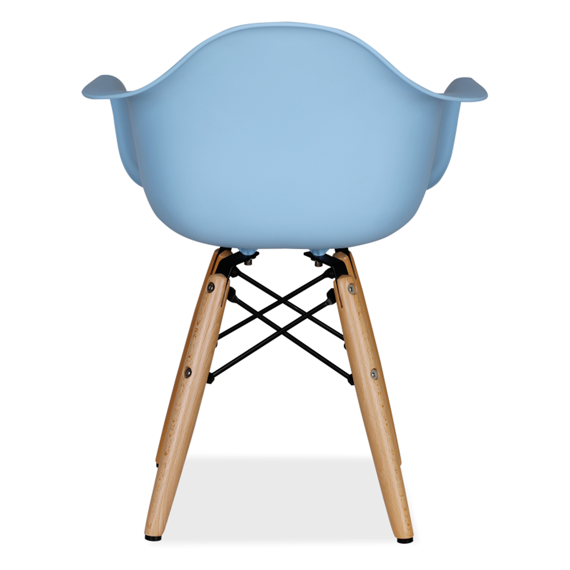 Стул-кресло деревянный с подлокотниками голубой eames (арт 29402) - Фото 1