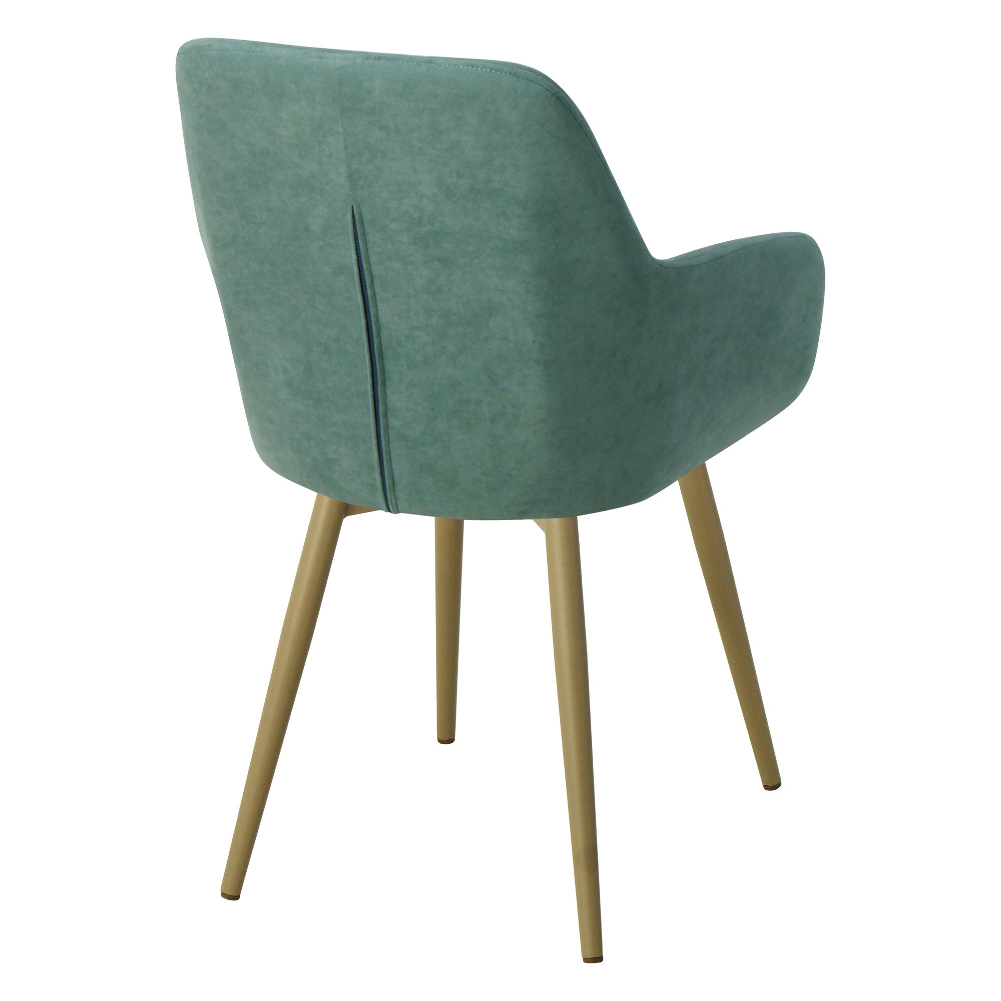 Стул-кресло мягкий с подлокотниками мятный из велюра (арт 32792) - Фото 1