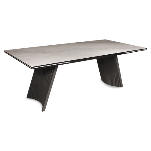 Стол дизайнерский раскладной прямоугольный из керамогранита (арт 33699) - Фото 2