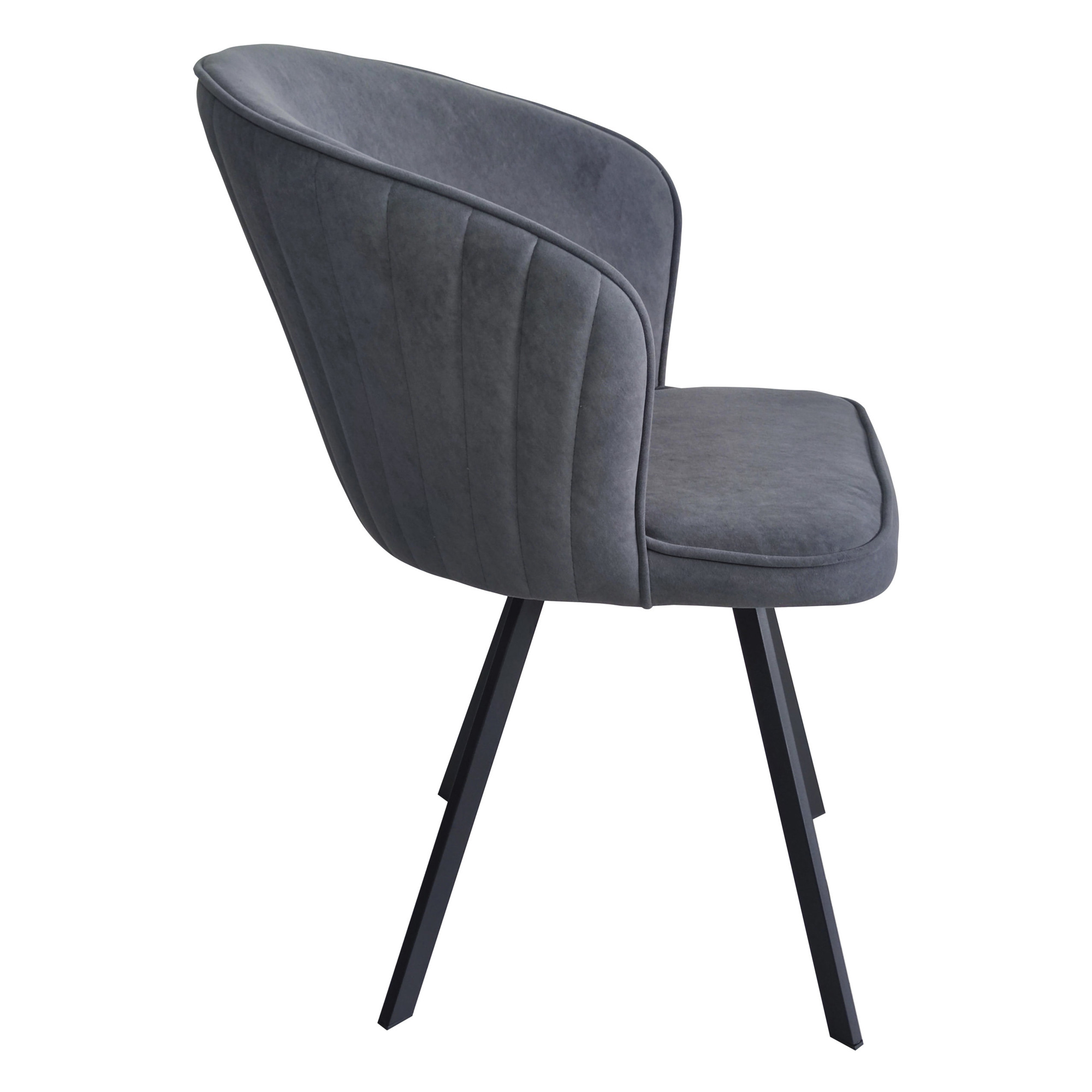 Стул на металлокаркасе с черными ножками серый (арт 31755) - Фото 1