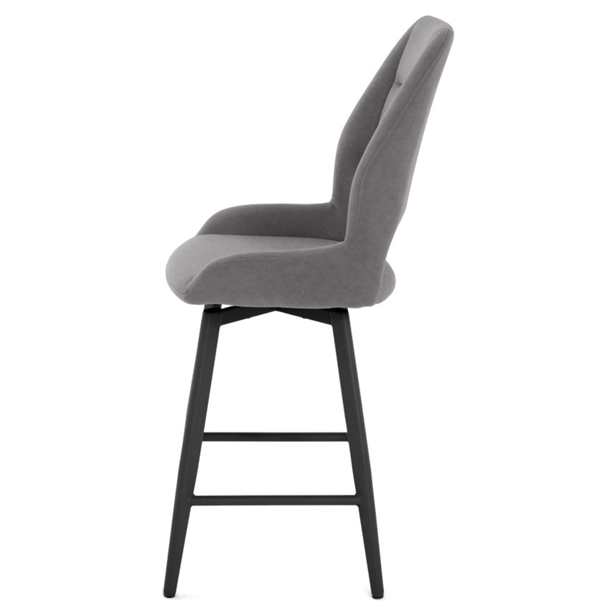 Полубарный стул мягкий серый из велюра современный (арт 35539) - Фото 1
