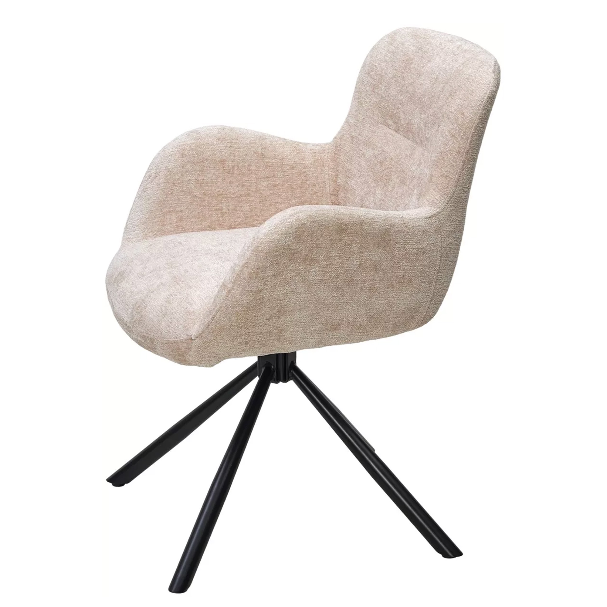 Полукресло с черными ножками мягкое бежевое (арт 33725) - Фото 1