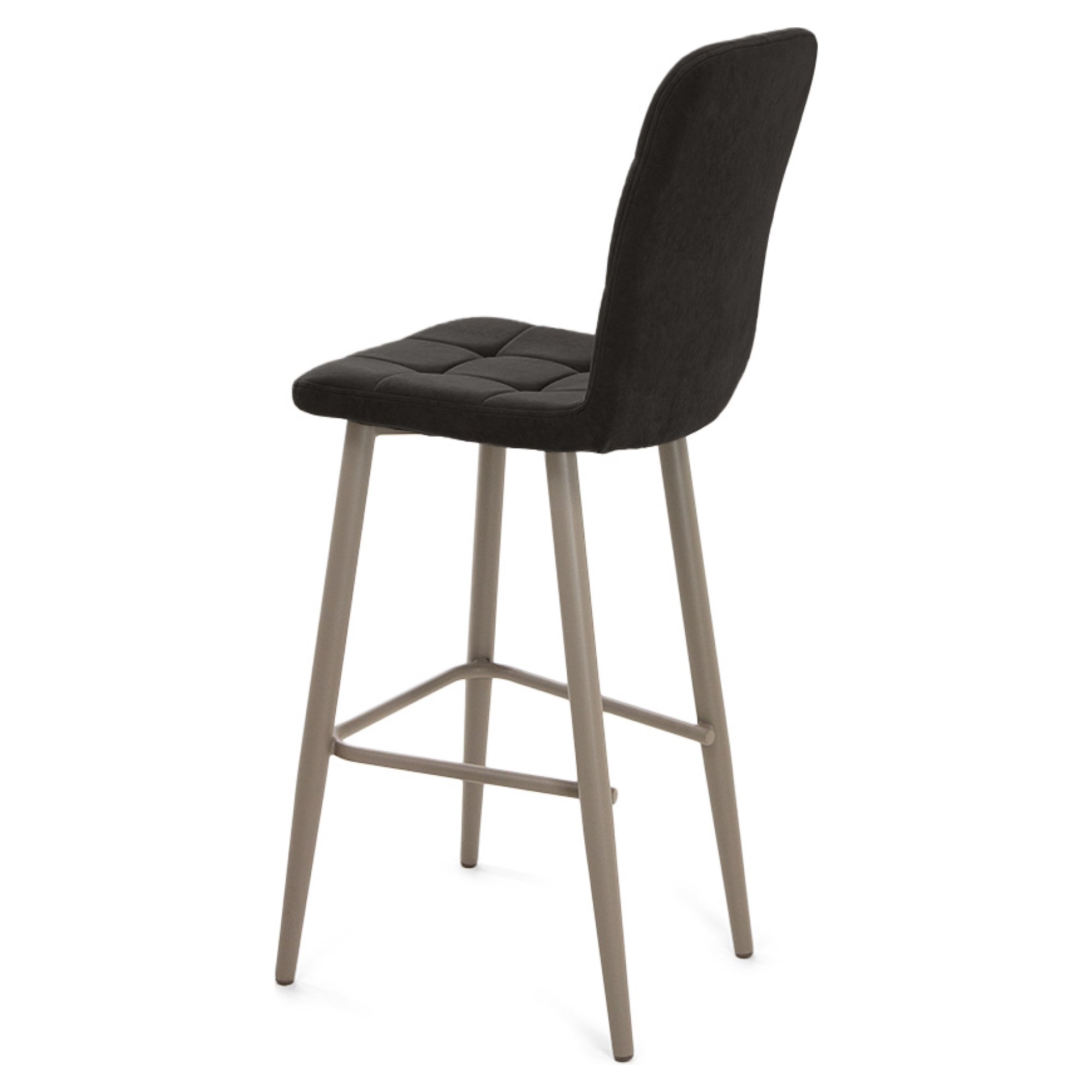 Барный высокий стул металлический мягкий коричневый велюровый (арт 35353) - Фото 1