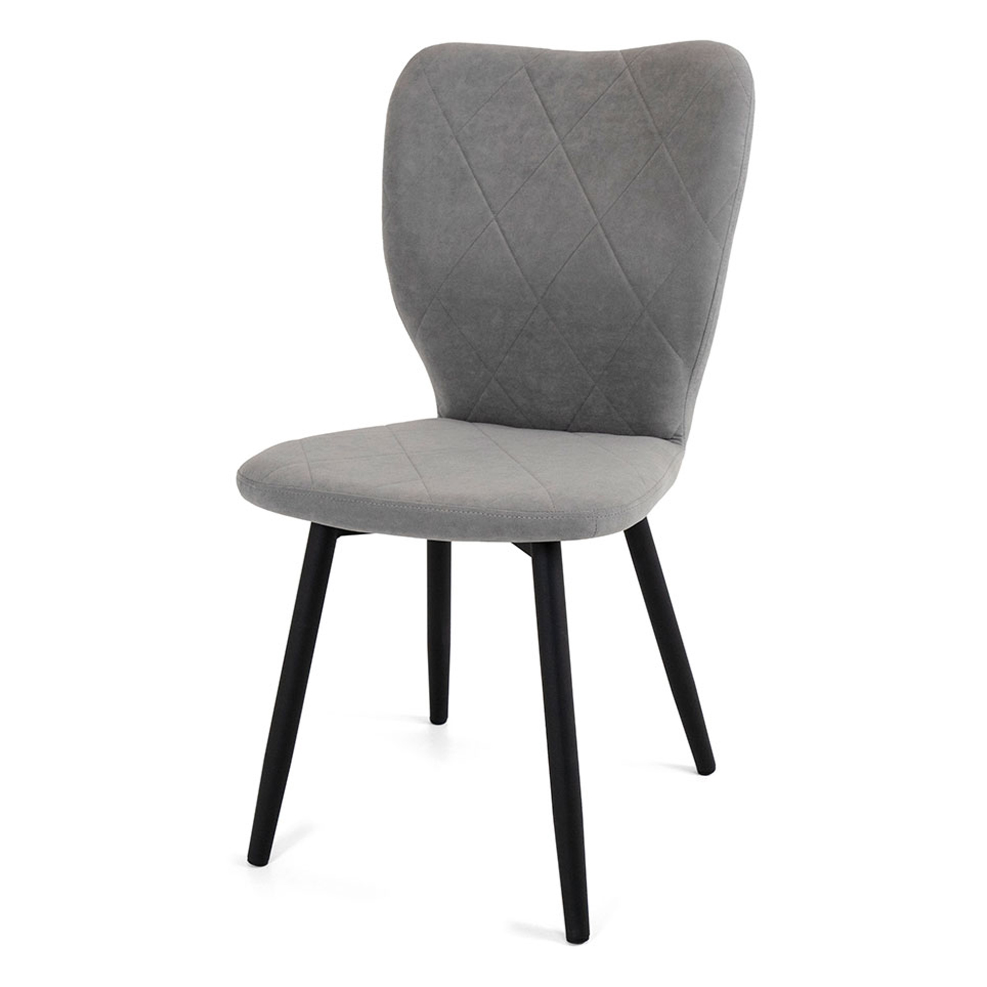 Стул с мягким сидением серый из велюра (арт 23491) - Фото 1