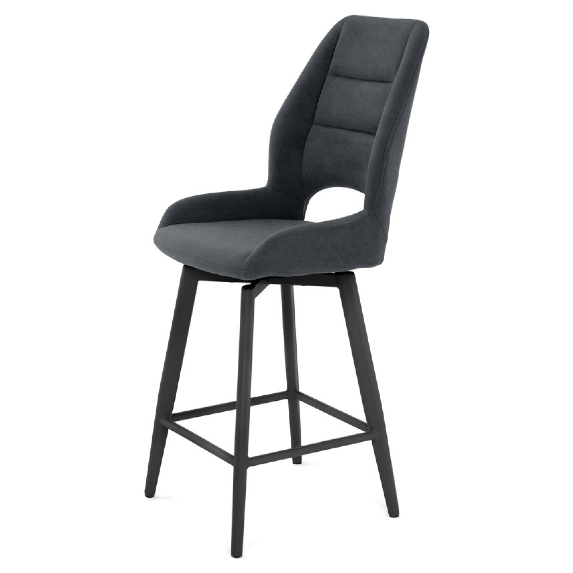 Полубарный стул на металлокаркасе мягкий серый (арт 35538) - Фото 1