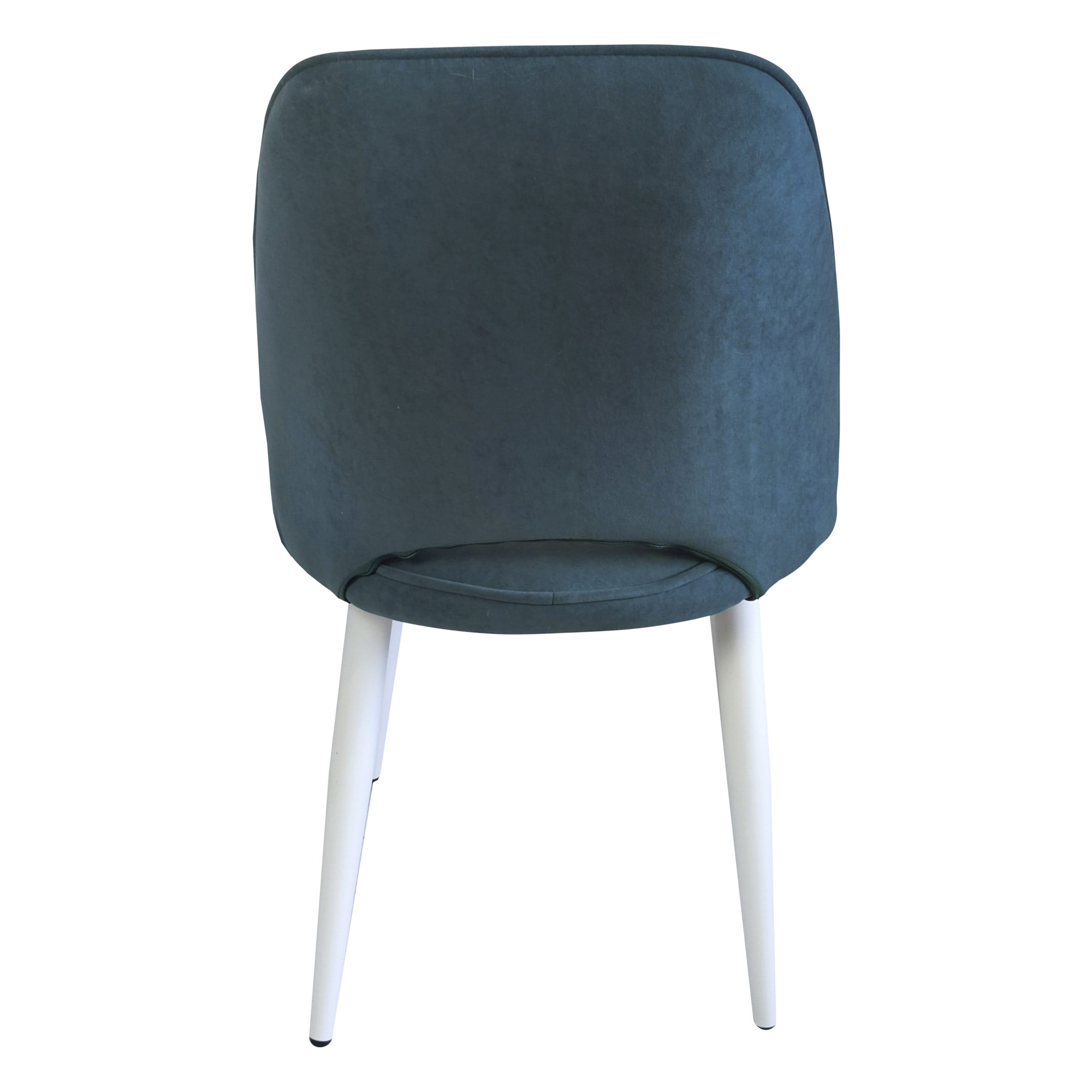 Стул с белыми ножками бежевый велюровый (арт 31953) - Фото 1