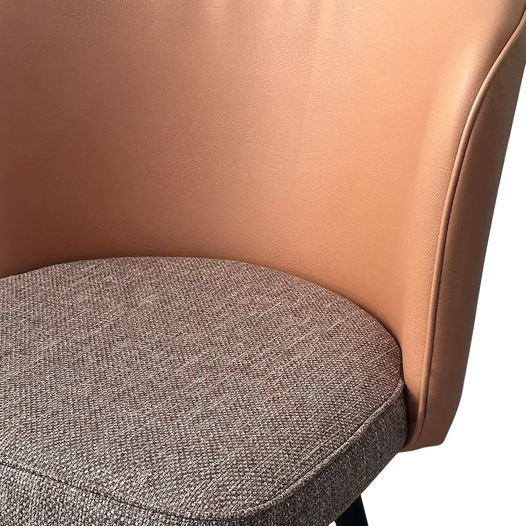 Стул на металлическом каркасе мягкий оранжевый (арт 33635) - Фото 1