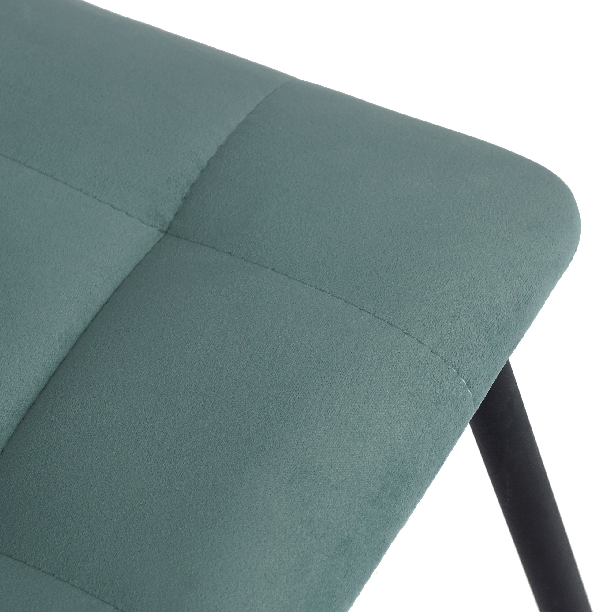 Стул с металлическими ножками ножки черные мягкий зеленый (арт 7400) - Фото 1