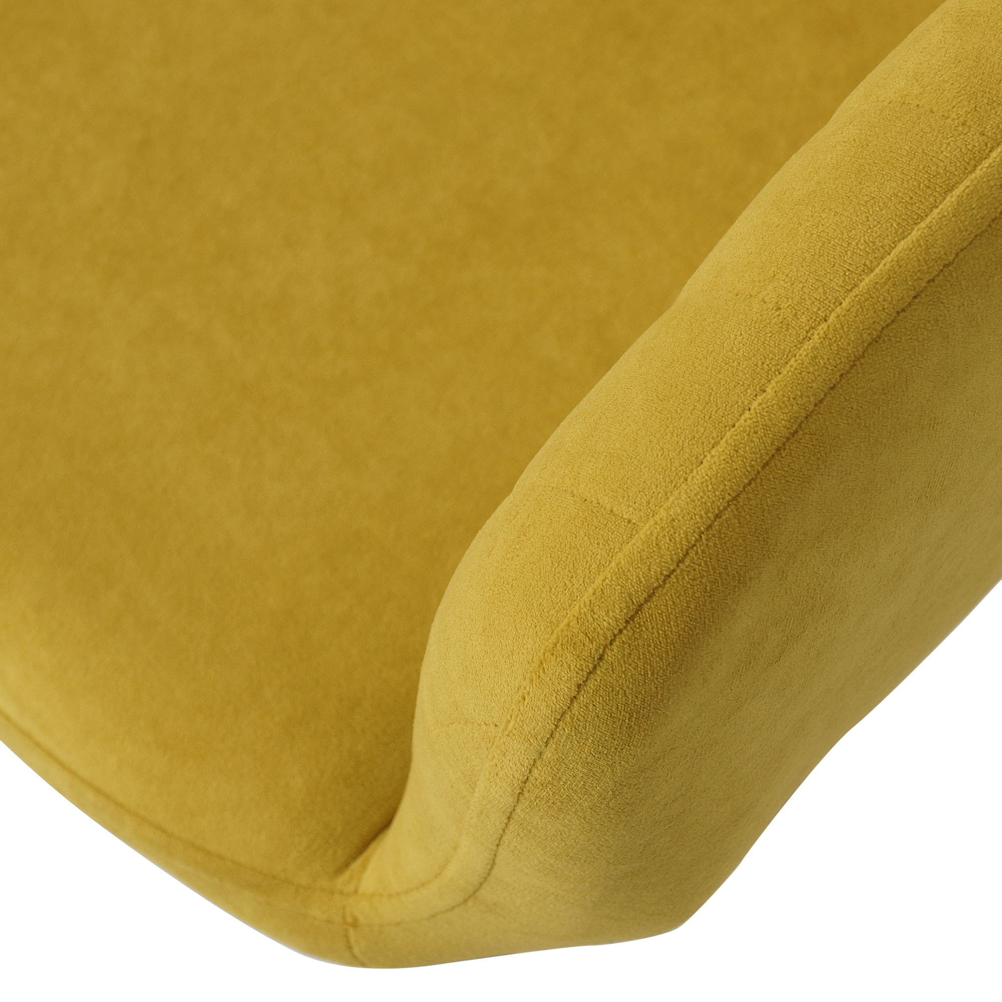 Полукресло мягкое с подлокотниками желтое с обивкой из велюра (арт 22134) - Фото 1