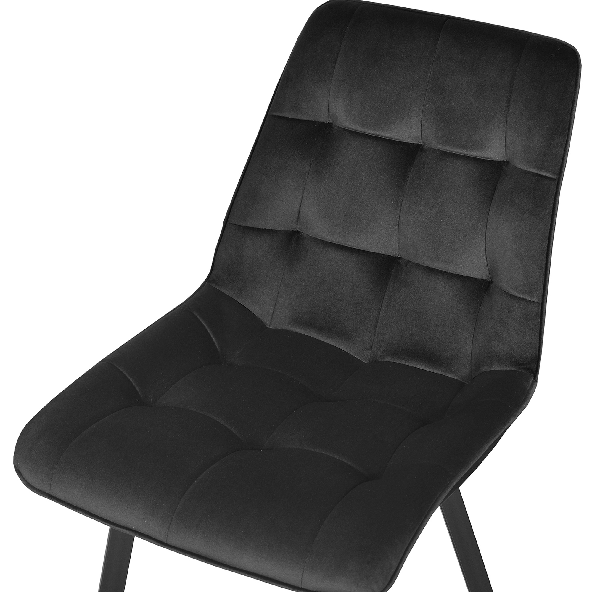 Стул на металлическом каркасе мягкий черный (арт 31350) - Фото 1