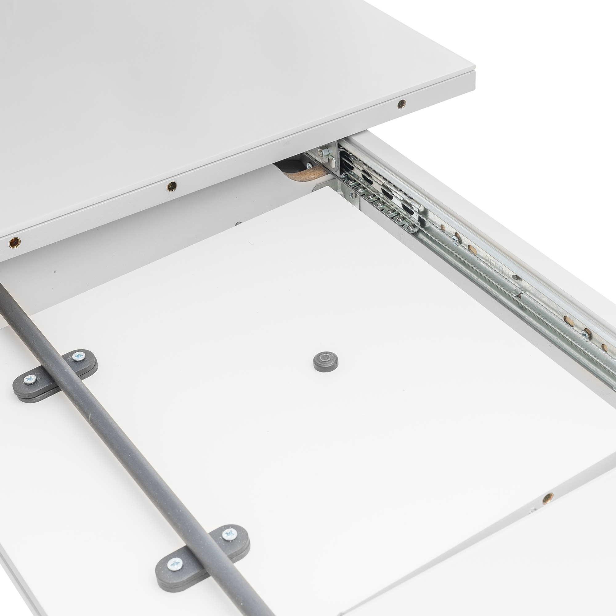 Кухонный стол раскладной овальный белый современный (арт 9568) - Фото 1