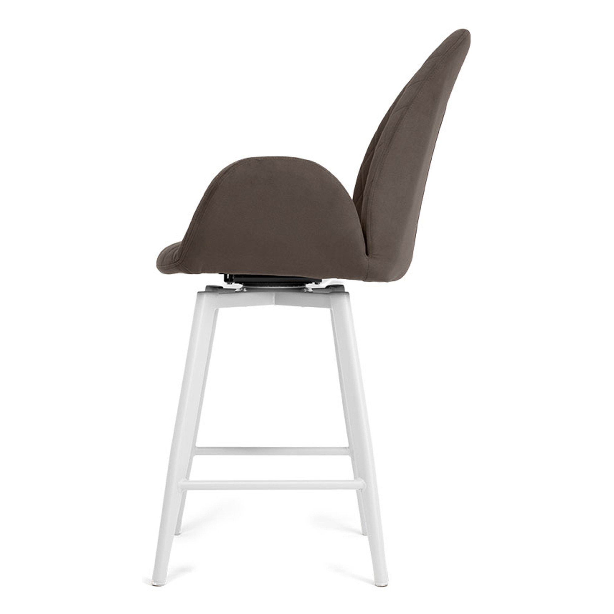 Барный высокий стул металлический с мягкой обивкой велюровый (арт 33585) - Фото 1