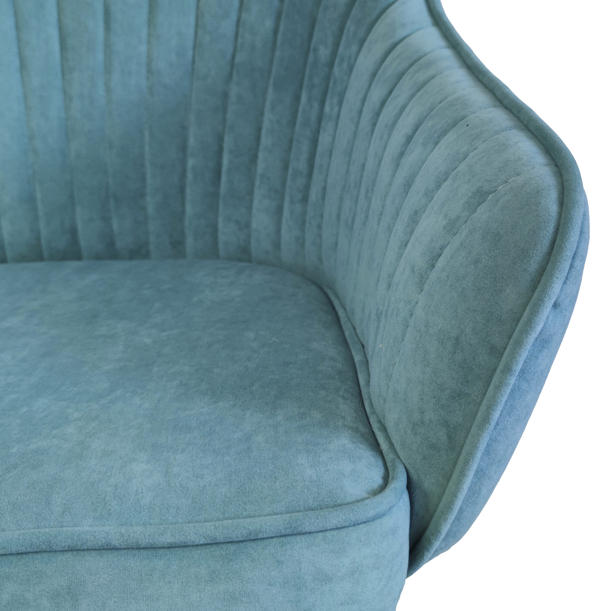 Стул-кресло с мягкой обивкой с подлокотниками голубой (арт 29533) - Фото 1