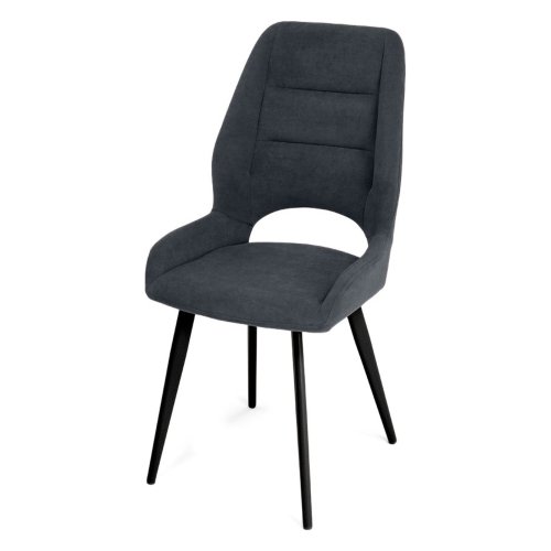 Стул с мягким сидением серый из велюра (арт 35464) - Фото 2