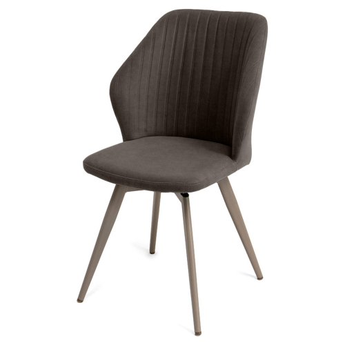 Стул на металлическом каркасе с обивкой из велюра современный (арт 14036) - Фото 2