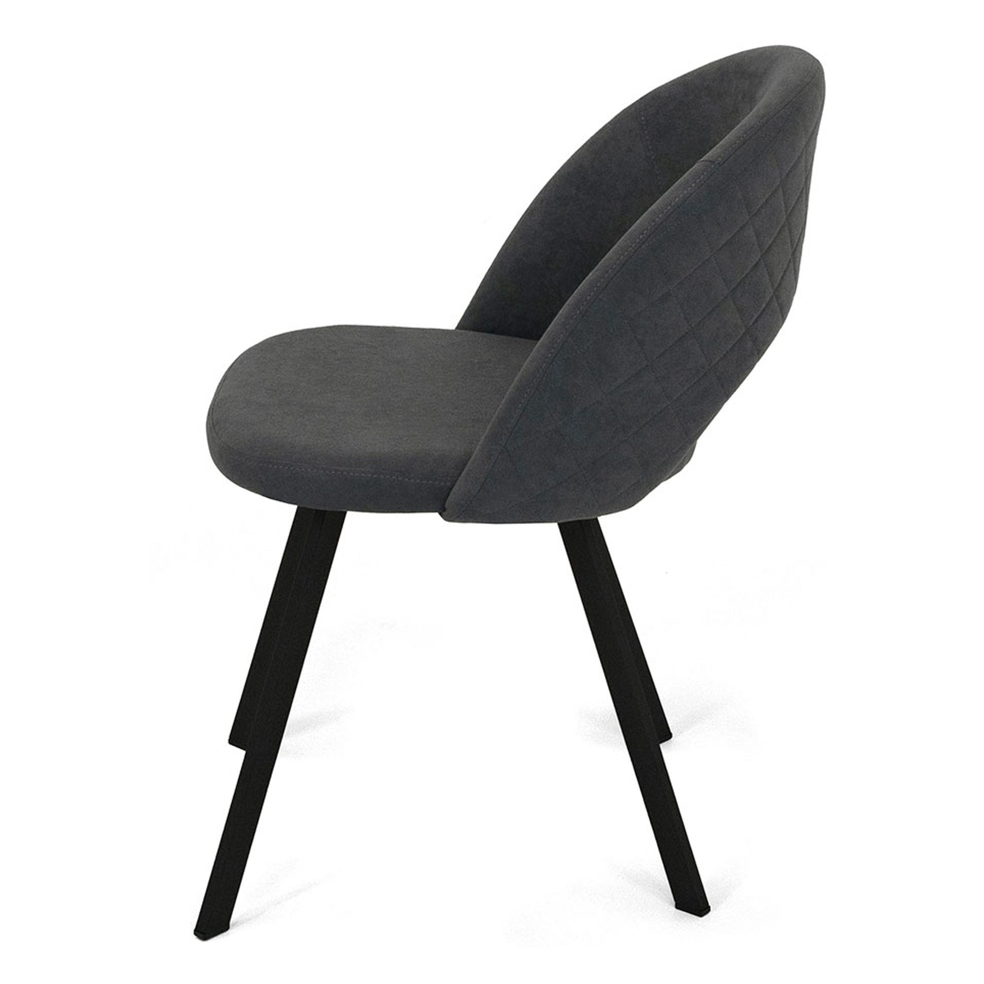 Стул с черными ножками серый из велюра (арт 21729) - Фото 1