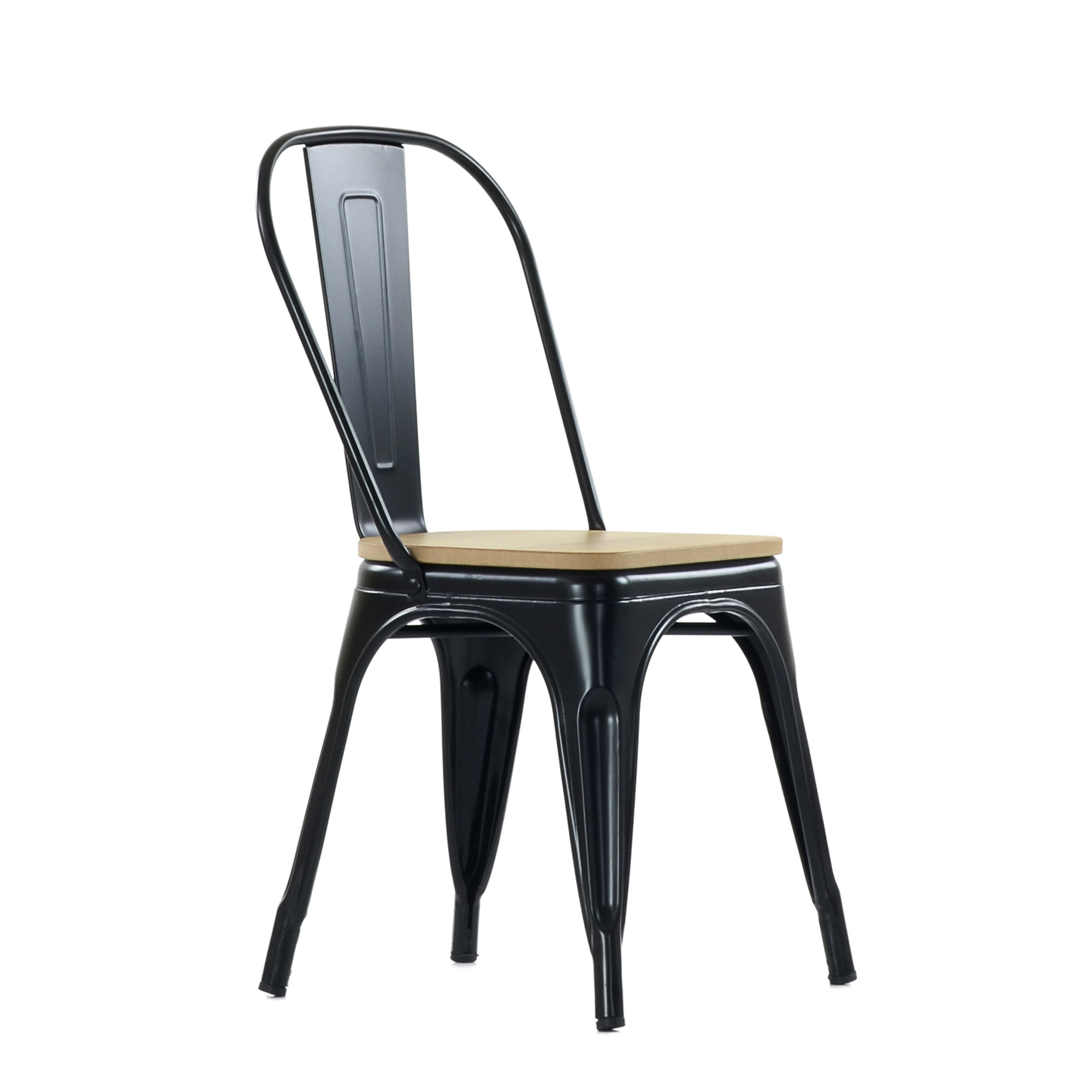 Стул дизайнерский на металлическом каркасе черный tolix (арт 6766) - Фото 1