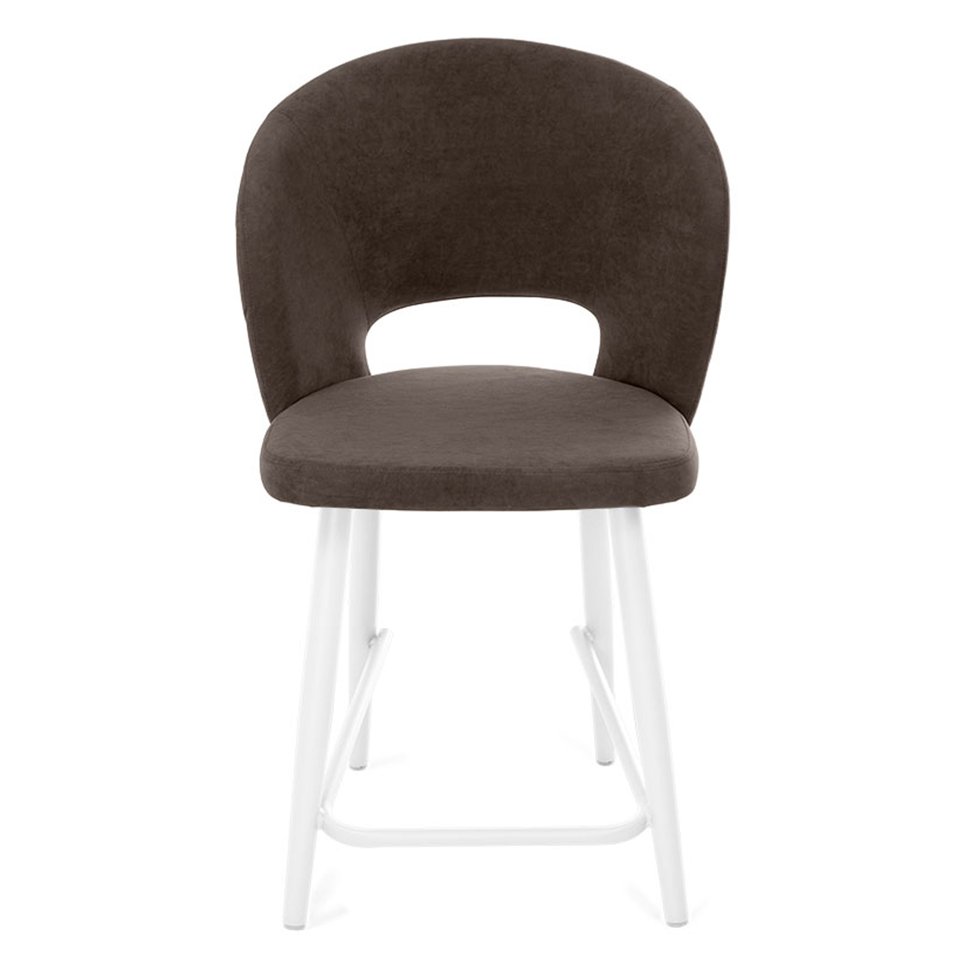 Стул полубарный ножки белые мягкий из велюра (арт 26416) - Фото 1