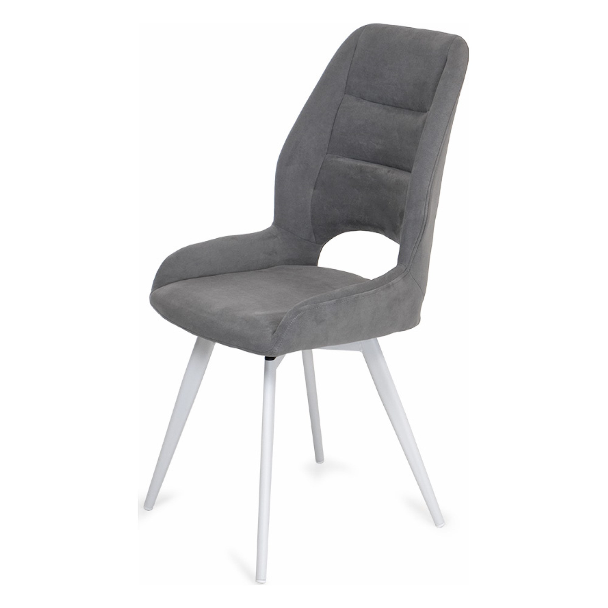 Стул на металлокаркасе ножки белые мягкий из велюра (арт 35443) - Фото 1
