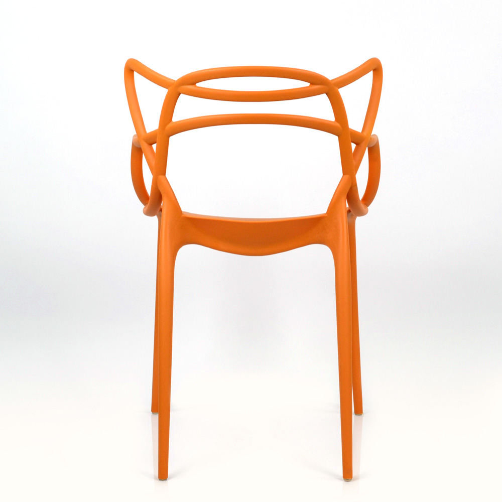Стул кухонный оранжевый из пластика современный (арт 6609) - Фото 1