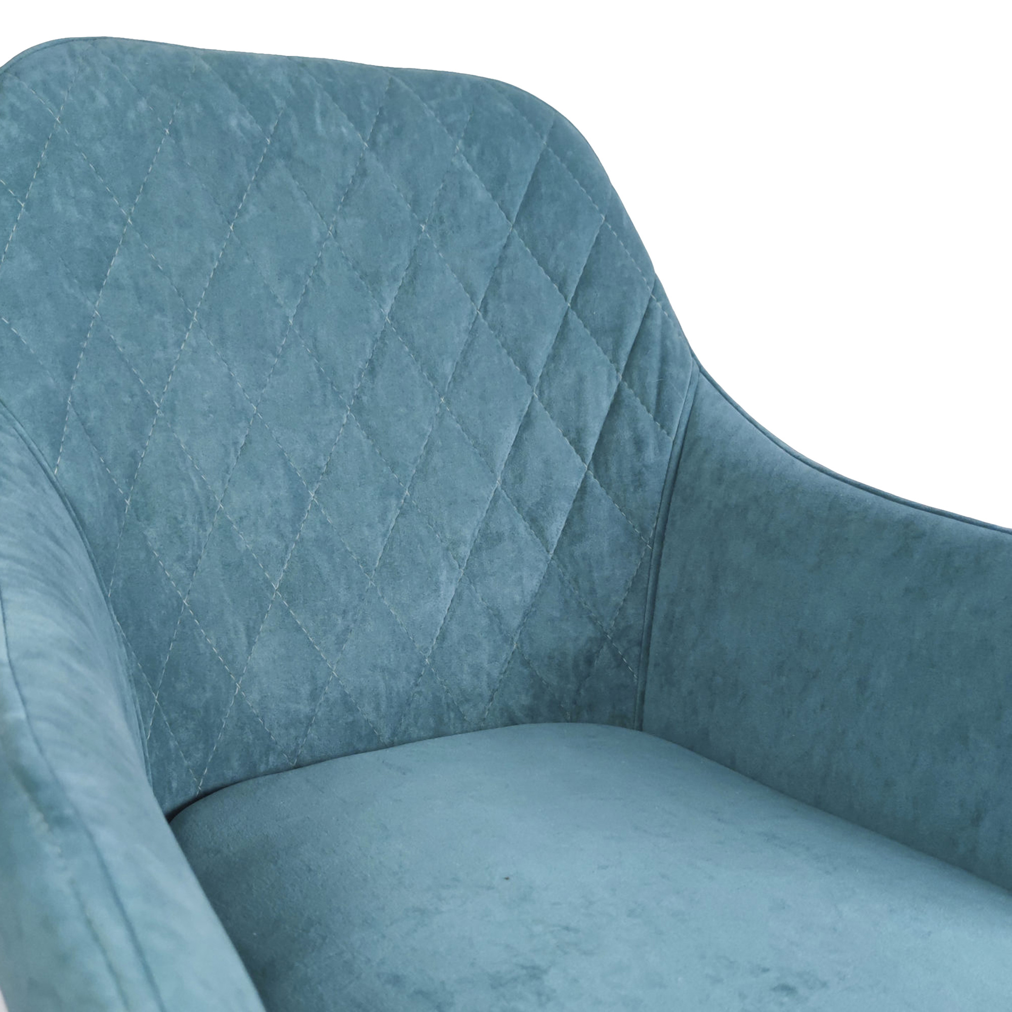 Стул-кресло на металлокаркасе мягкий с подлокотниками голубой (арт 29510) - Фото 1