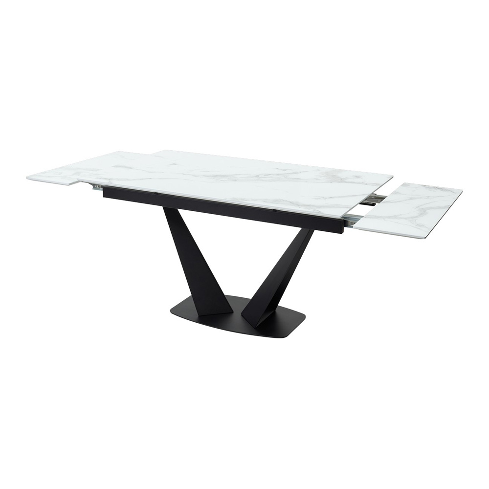 Стол дизайнерский раздвижной стеклянный на одной ножке (арт 14873) - Фото 1