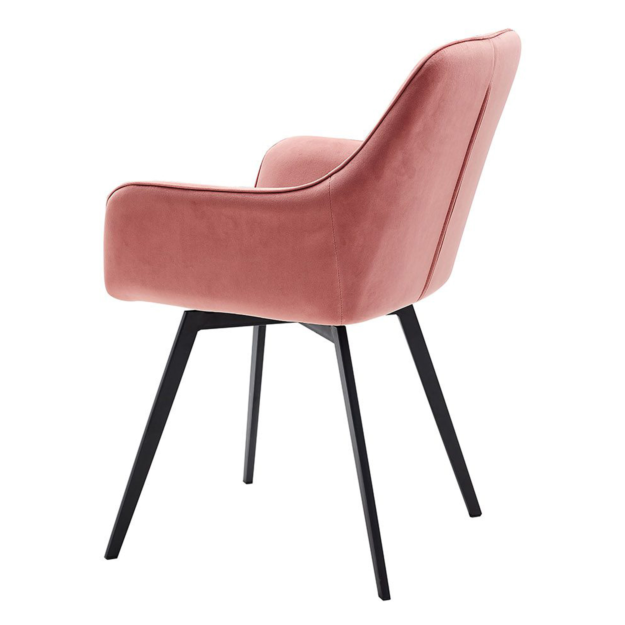 Стул-кресло на металлокаркасе мягкий с подлокотниками розовый (арт 27242) - Фото 1