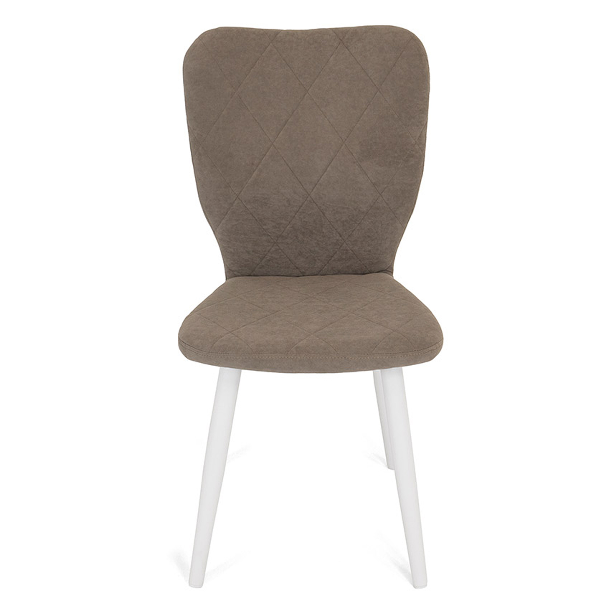 Стул на металлокаркасе с мягким сидением бежевый из велюра (арт 23543) - Фото 1