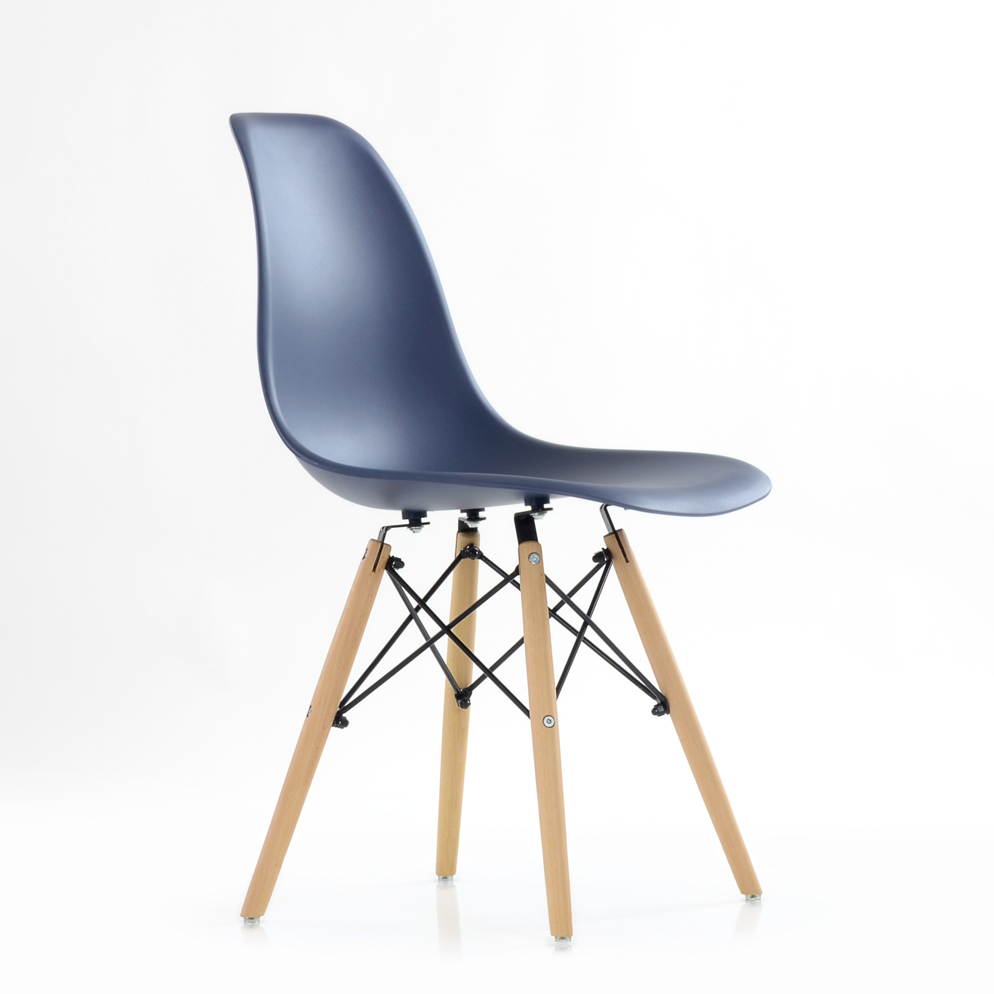 Стул дизайнерский деревянный синий пластиковый eames (арт 6425) - Фото 1