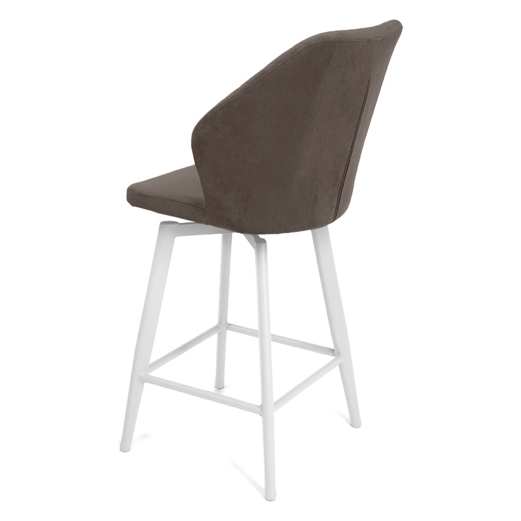 Барный стул на металлокаркасе мягкий из велюра современный (арт 35427) - Фото 1