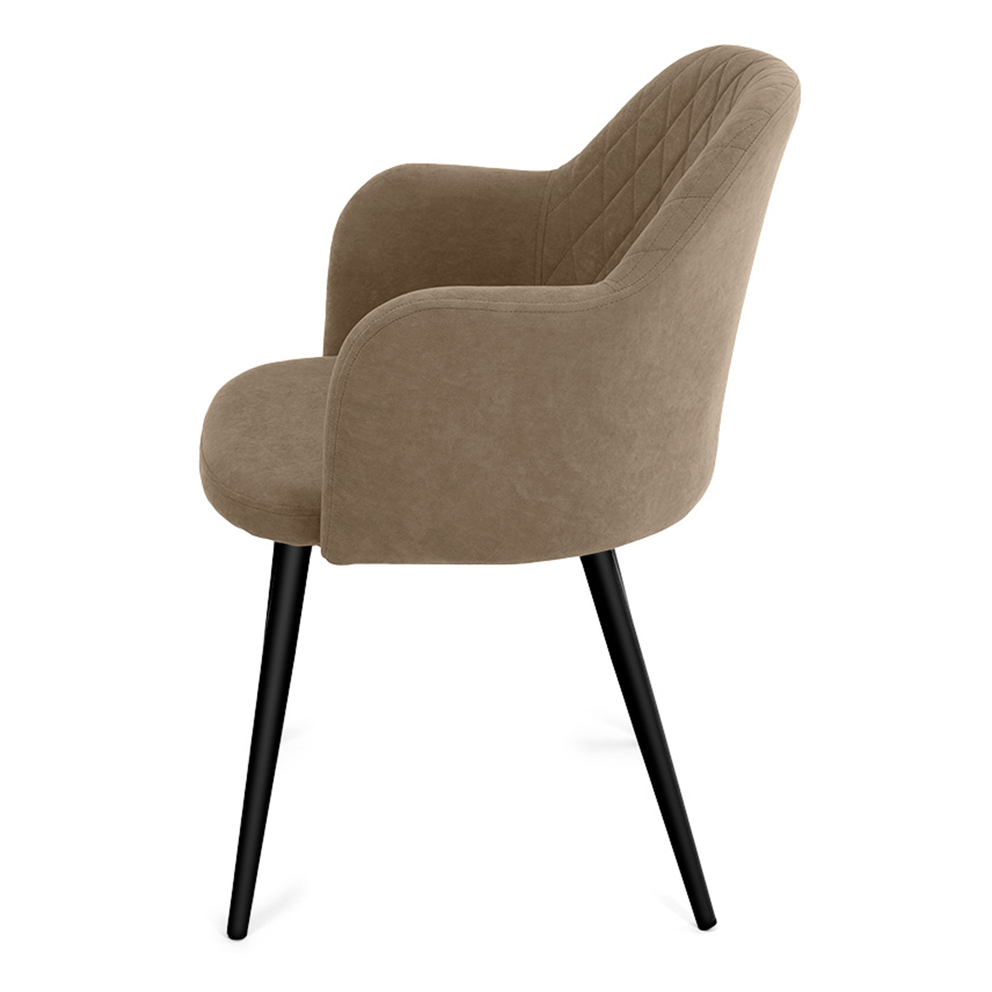 Стул-кресло с черными ножками мягкий велюровый (арт 27344) - Фото 1